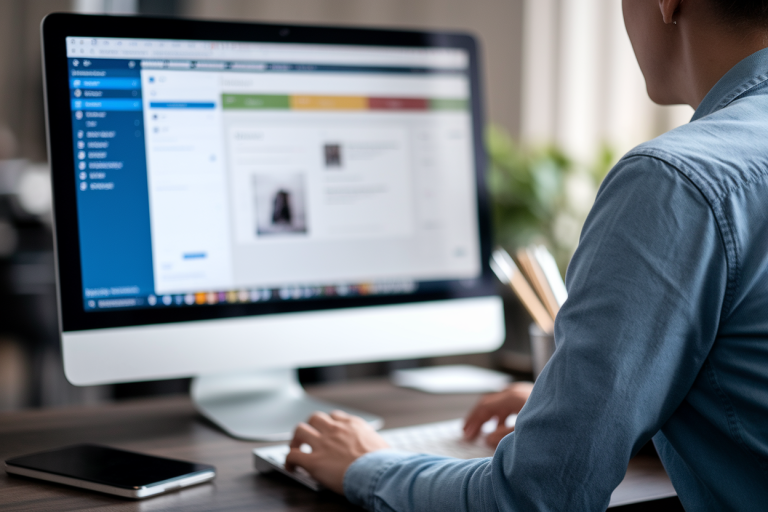 espace-travail-personne-dos-ecran-flou