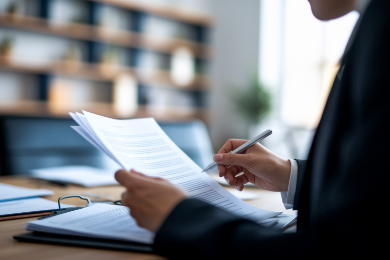 personne-affaires-documents-bureau-flou