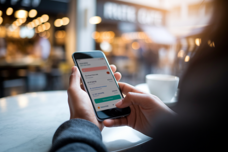 personne-smartphone-ecran-flou-cafe