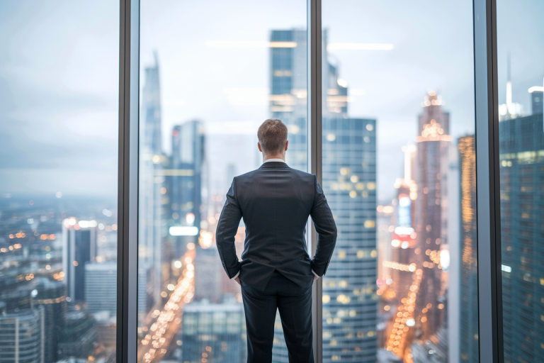 professionnel-dos-bureau-vue-gratte-ciel