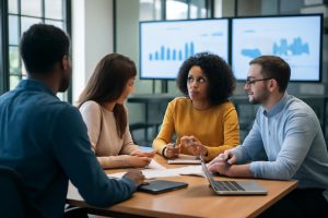 bureau-moderne-groupe-divers-collaboration