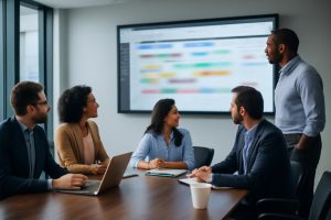 groupe-professionnels-tableau-ecran-moderne