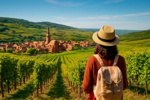 vignobles-alsace-ciel-bleu-personne