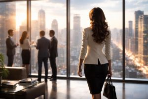 femme-elegante-fenetre-bureau-ville