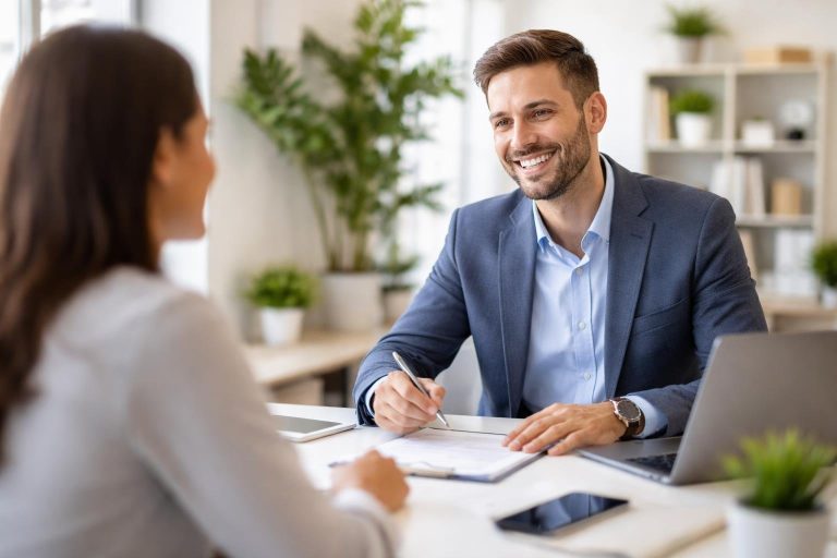 personne-conseiller-bureau-lumineux-plantes