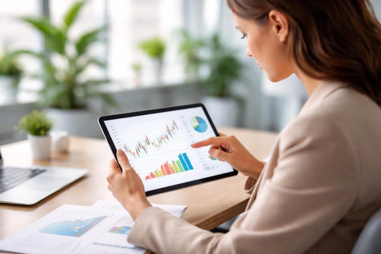 personne-tablette-graphiques-bureau-plantes