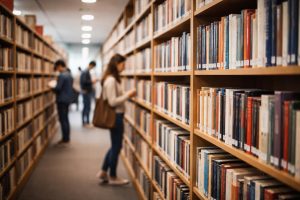 bibliotheque-moderne-livres-personnes-floues