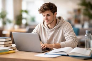 etudiant-ordinateur-livres-cahiers-interieur-moderne