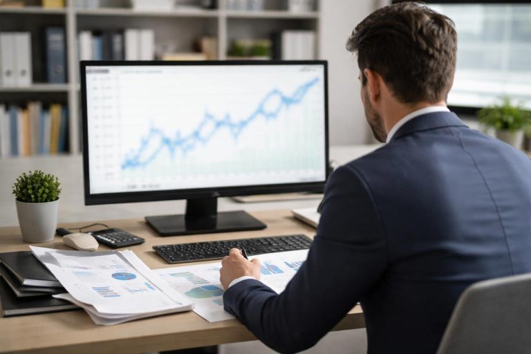 bureau-moderne-ordinateur-graphique-documents