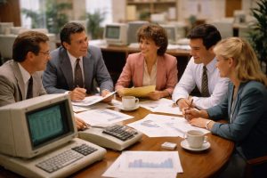 personnes-reunion-annees80-bureau-vintage