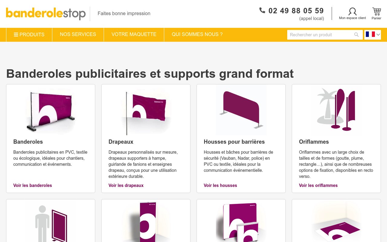 Apercu du site Banderoles Top