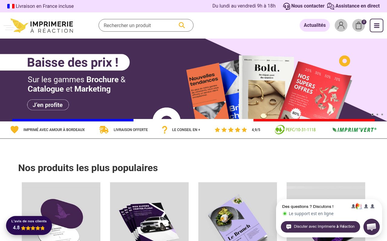 Apercu du site Imprimerie A Réaction