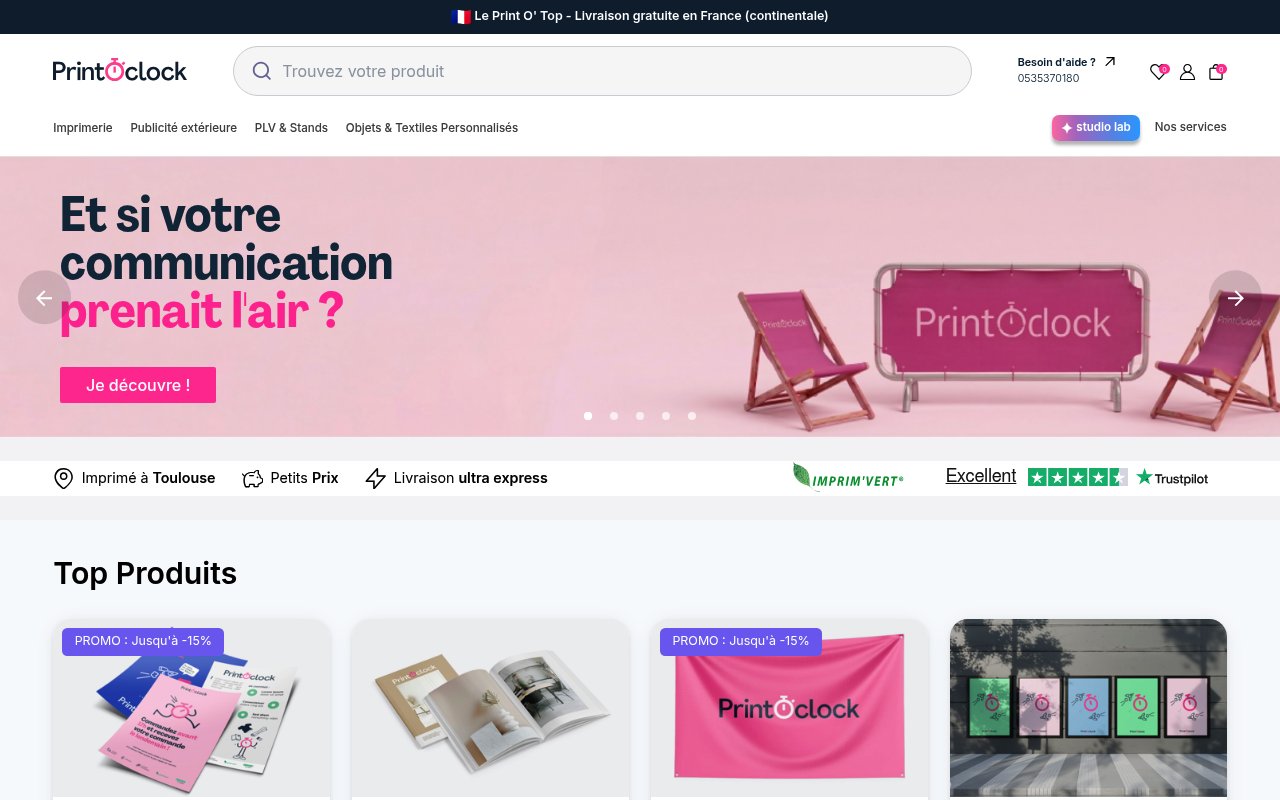 Apercu du site PrintOclock