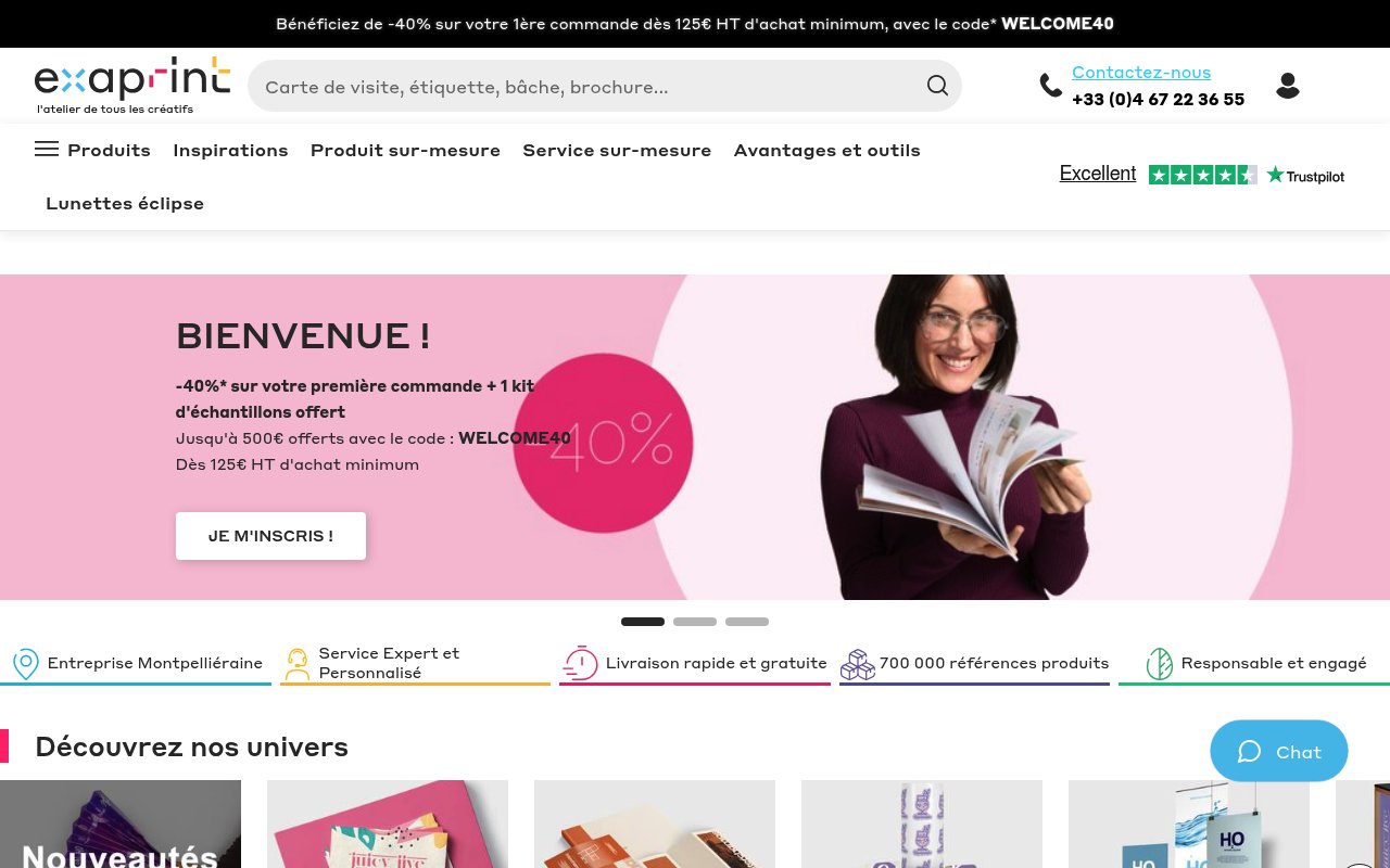 Apercu du site Exaprint