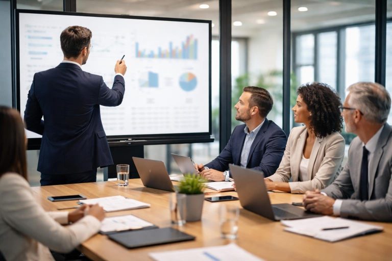 reunion-affaires-groupe-tableau-interactif